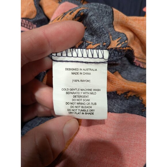 Anthropologie Abel The Label Clare Floral High Low Dress  Size Small Blue Orange - Picture 12 of 13